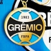 Chaveiro KazzaVip Met&aacute;lico Oficial Escudo Time Gremio Fecho Mosquet&atilde;o Futebol Brasileiro Dourado
