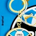 Chaveiro KazzaVip Met&aacute;lico Oficial Escudo Time Gremio Fecho Mosquet&atilde;o Futebol Brasileiro Dourado