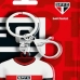 Chaveiro Camisa KazzaVip Emborrachado Oficial Time Sao Paulo Fecho Mosquet&atilde;o Futebol Brasileiro Branco