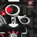 Chaveiro Camisa KazzaVip Emborrachado Oficial Time Corinthians Fecho Mosquet&atilde;o Futebol Brasileiro Preto