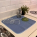 Tapete Escorredor de Lou&ccedil;a KazzaVip Microfibra 100% Poli&eacute;ster Seca Bem 45cm x 40cm Azul