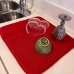 Tapete Escorredor de Lou&ccedil;a KazzaVip Microfibra 100% Poli&eacute;ster Seca Bem 45cm x 40cm Vermelho