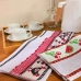 Kit 08 Pano De Prato Copa KazzaVip Genova Felpudo Atoalhado 85% Algod&atilde;o Bordado 49cmx65cm Branco
