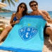 Toalha Praia KazzaVip Veludo Estampado 100% Algodão Brasão Licenciado Oficial Clube Paysandu 70cm x 140m Azul