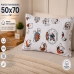 Porta Travesseiro KazzaVip Malha 100% Algodão Estampado 50cmx70cm Ted Linha Premium Branco