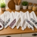 Kit 07 Pano De Prato Copa KazzaVip Felpudo Atoalhado 100% Algodão Barra Decorada Jacquard 45cmx70cm Branco Off White