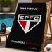 Toalha Praia KazzaVip Veludo Estampado 100% Algodão Brasão Licenciado Oficial Clube Sao Paulo Tricampeao Mundial 70cm x 140m Azul