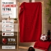 Toalha de Banho KazzaVip Jacquard Veludo 100% Algodão Barra Bordada Tetra Futebol Flamengo CRF 70cmx140m Vermelho Scarlet