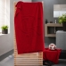 Toalha de Banho KazzaVip Jacquard Veludo 100% Algodão Barra Bordada Tetra Futebol Flamengo CRF 70cmx140m Vermelho Scarlet