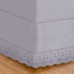 Saia Cama Box Buettner Solteiro King Percal 180 Fios 100% Algodão Melody com Aplicação de Renda Marion Cinza