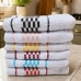 Kit 05 Pano-Copa KazzaVip Atoalhado 85% Algodão Com Barra Decorada Quadriculado Jacquard 43cmx70cm Branco