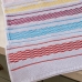 Kit 05 Pano-Copa KazzaVip Atoalhado 85% Algodão Com Barra Decorada Quadriculado Jacquard 43cmx70cm Branco