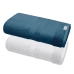 Kit 2 Toalhas Banho Buettner 100% Algod&atilde;o Eg&iacute;pcio Peteado Nobre 70cmx140m Aliance Branco e Marinho