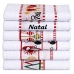 Kit 2 Panos De Prato Copa Lomaer Felpudo 95% Algodão Jacquard Barra Bordada Natal 45cmx70cm Branco