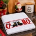 Pano De Prato Copa Lomaer Felpudo 95% Algod&atilde;o Jacquard Barra Bordada Ho Ho Ho de Natal 45cmx70cm Branco