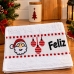 Pano De Prato Copa Lomaer Felpudo 95% Algod&atilde;o Jacquard Barra Bordada Feliz Natal 45cmx70cm Branco