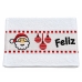 Pano De Prato Copa Lomaer Felpudo 95% Algod&atilde;o Jacquard Barra Bordada Feliz Natal 45cmx70cm Branco