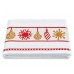 Pano De Prato Copa Lomaer Felpudo 95% Algodão Jacquard Barra Bordada Enfeite de Natal 45cmx70cm Branco