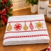 Pano De Prato Copa Lomaer Felpudo 95% Algodão Jacquard Barra Bordada Enfeite de Natal 45cmx70cm Branco