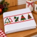 Pano De Prato Copa Lomaer Felpudo 95% Algod&atilde;o Jacquard Barra Bordada &Aacute;rvore de Natal 45cmx70cm Branco