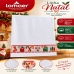 Pano De Prato Copa Lomaer Felpudo 95% Algod&atilde;o Jacquard Barra Bordada Presente de Natal 45cmx70cm Branco