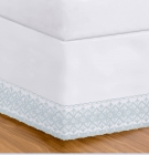 Saia Cama Box Buettner Solteiro King Percal c/ Renda Branco