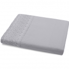 Saia Cama Box Buettner Solteiro King Percal c/ Renda Cinza