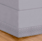 Saia Cama Box Buettner Queen Percal c/ Renda Cinza