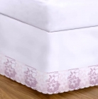 Saia Cama Box Buettner Casal Percal Renda Sara 138mx188mx32cm Branco