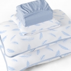 Jogo de Cama Tecebem Queen Malha 4 peças Estampado Elis/Azul