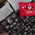 Jogo de Cama Portallar Casal Joy Malha Mista Estampado Disney 3 Peças Jadore Black Red Preto
