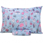 Jogo de Cama Solteiro Doce Vida Malha Mista Candy Girl 2 P&ccedil;s Azul