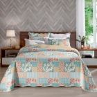 Kit Cobre Leito Buettner Solteiro Microfibra 100% Poli&eacute;ster Renove Estampado Joana 2 Pe&ccedil;as Bege