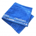 Toalha de Banho Buettner Jacquard Barra Bordada Veludo 100% Algodão Futebol Cruzeiro 70cmx140m Azul