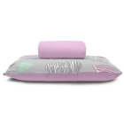 Jogo de Lençol KazzaVip Solteiro Malha 100% Algodão Basic Amores 2 Peças Rosa