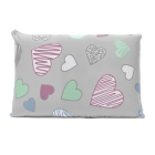 Fronha Avulsa KazzaVip Malha 100% Algodão Basic Amores Estampada Rosa