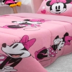 Edredom KazzaVip Casal Malha 100% Algod&atilde;o Disney Minnie Beauty 2,00mx220m Pink Rosa Cravo