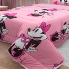 Edredom KazzaVip Casal Malha 100% Algod&atilde;o Disney Minnie Beauty 2,00mx220m Pink Rosa Cravo