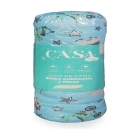 Jogo de Len&ccedil;ol KazzaVip Baby Malha 100% Algod&atilde;o Ber&ccedil;o Americano Estampado Baby Dino Bike Com El&aacute;stico 2 Pe&ccedil;as Azul