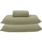 Jogo de Len&ccedil;ol KazzaVip King Malha 100% Algod&atilde;o Basic Liso 3 Pe&ccedil;as Verde Musgo