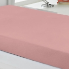 Lençol Avulso KazzaVip Solteiro Malha 100% Algodão Basic Liso com Elástico Rosa Pastel