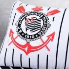 Jogo de Len&ccedil;ol KazzaVip Solteiro Malha 100% Algod&atilde;o Licenciado Clube Corinthians 2 Pe&ccedil;as Preto