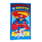 Toalha de Praia e Piscina KazzaVip Microfibra 100% Poli&eacute;ster Estampada Anti Areia Superman e Krypto 70cm x 140m Azul