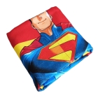 Toalha de Praia e Piscina KazzaVip Microfibra 100% Poli&eacute;ster Estampada Anti Areia Superman e Krypto 70cm x 140m Azul