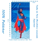 Toalha de Praia e Piscina KazzaVip Microfibra 100% Poli&eacute;ster Estampada Anti Areia Licenciada Superman 70cm x 140m Azul