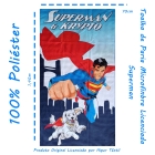 Toalha de Praia e Piscina KazzaVip Microfibra 100% Poli&eacute;ster Estampada Anti Areia Licenciada Superman & Krypto 70cm x 140m Azul