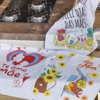 Kit 11 Pano De Prato Copa KazzaVip Sacaria 90% Algod&atilde;o Mae 50cmx70cm Estampado Branco Off-White