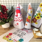 Kit 11 Pano De Prato Copa KazzaVip Sacaria 90% Algod&atilde;o Mae 50cmx70cm Estampado Branco Off-White